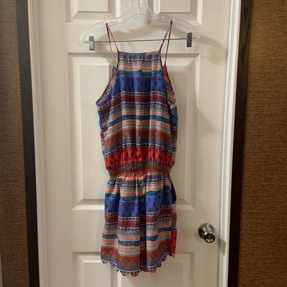 Shrinking Violet Multicolor Striped Print Romper M - Picture 7 of 8